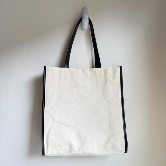 Narciso Rodriguez Parfums Cream Canvas Black Trim Tote Bag - Picture 3 of 5